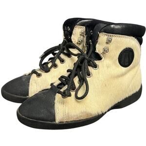 Vintage Womens Technica Lace Up Fur Boots Size EU 38 Rare Find!!